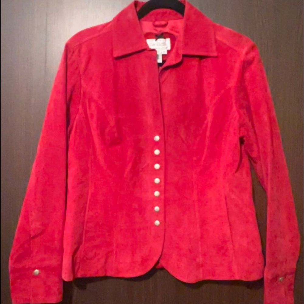 Red Genuine Leather Coat